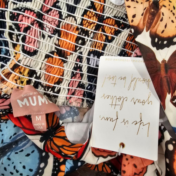 Show Me Your MuMu Mandi Mini Dress Sz M in Baileys Butterflies - Picture 2 of 13